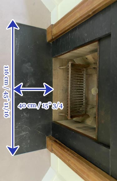 Louis XVI-Style Fireplace in Pine and Slate-5