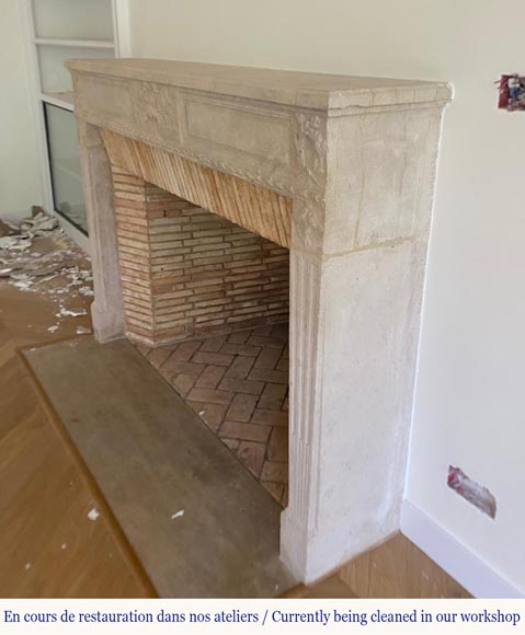 Louis XVI Period Fireplace in Carved Stone-3