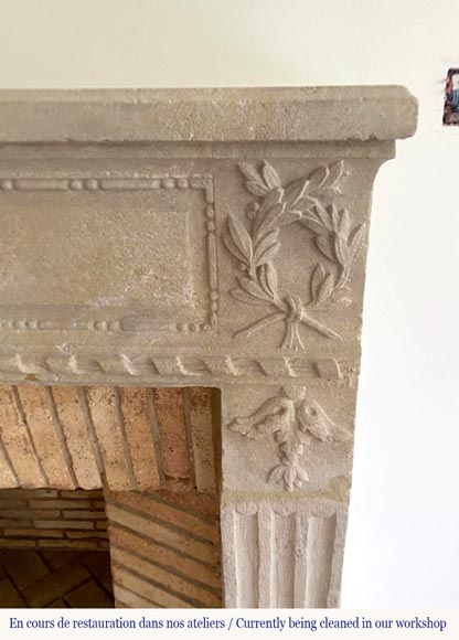 Louis XVI Period Fireplace in Carved Stone-5