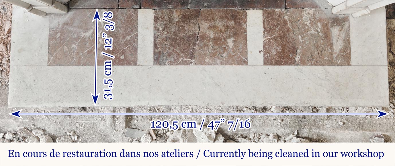 Louis XV style fireplace, Pompadour model, in Carrara marble Louis XV style fireplace, Pompadour model, in Carrara marble-8