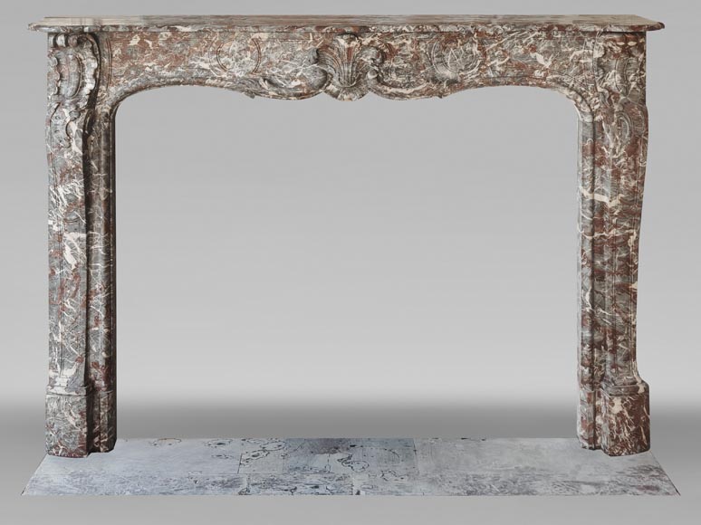 Louis XV period fireplace in Royal Red, decorated with a palmette-0