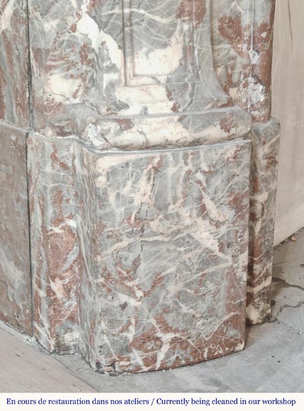 Louis XV period fireplace in Royal Red, decorated with a palmette-6