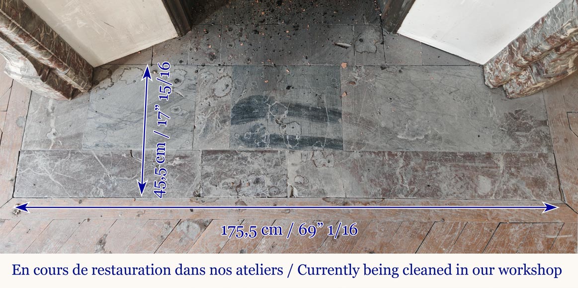 Louis XV period fireplace in Royal Red, decorated with a palmette-10