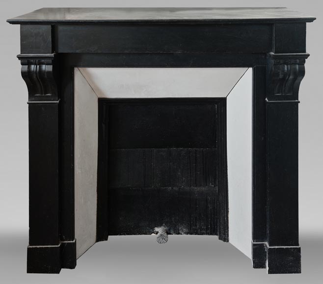 Napoleon III style modillion fireplace in speckled black-0