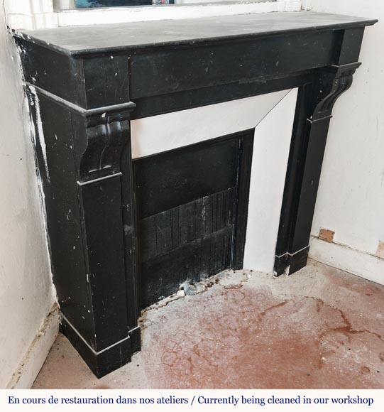 Napoleon III style modillion fireplace in speckled black-2