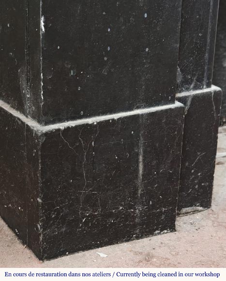 Napoleon III style modillion fireplace in speckled black-4