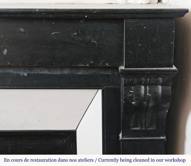 Napoleon III style modillion fireplace in speckled black-5