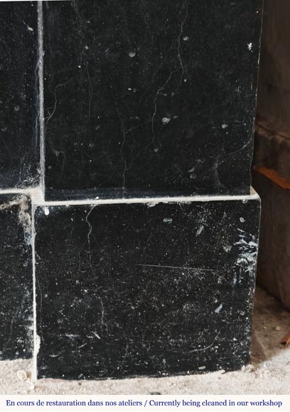 Napoleon III style modillion fireplace in speckled black-6