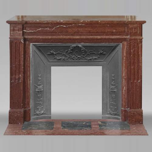 Louis XVI style fireplace in antique red marble