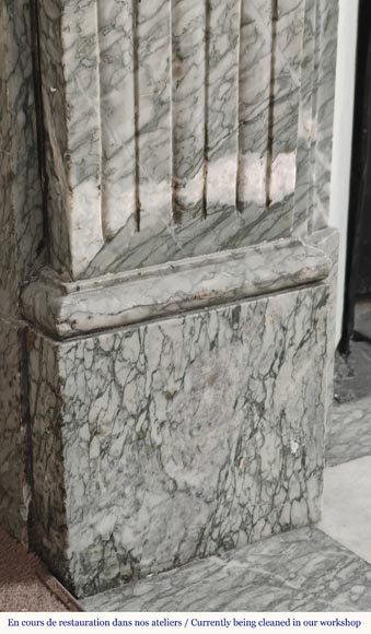 Louis XVI style fireplace in green Campan marble Louis XVI style fireplace in green Campan marble-3