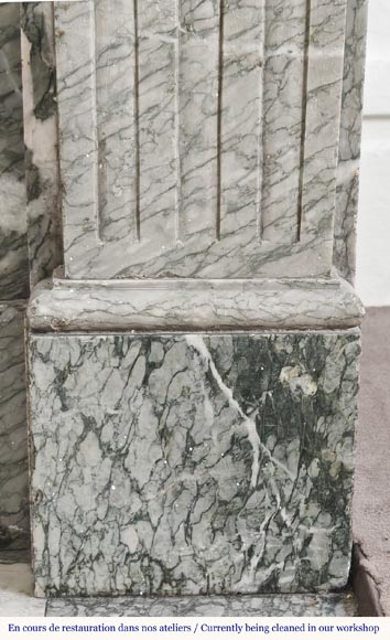 Louis XVI style fireplace in green Campan marble Louis XVI style fireplace in green Campan marble-6