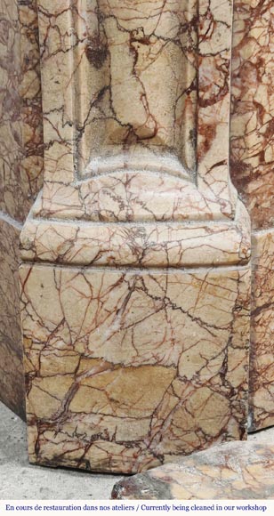 Louis XV style fireplace, Pompadour model, in brocatelle-type marble Louis XV style fireplace, Pompadour model, in brocatelle-type marble-4