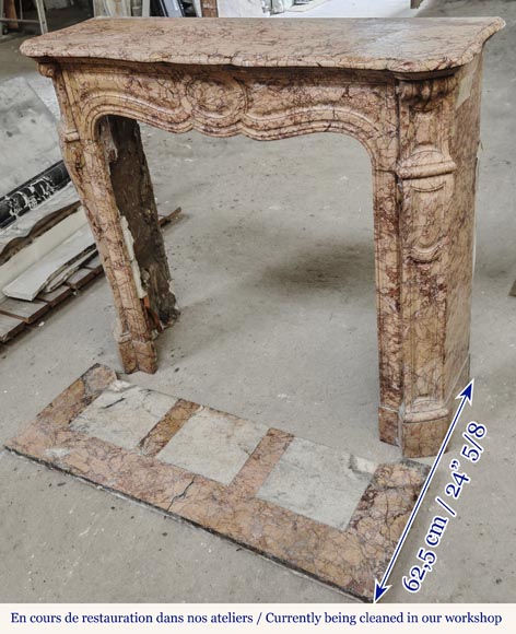 Louis XV style fireplace, Pompadour model, in brocatelle-type marble Louis XV style fireplace, Pompadour model, in brocatelle-type marble-5