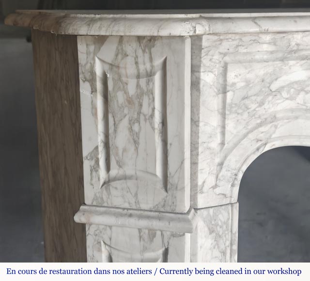 Louis XV style fireplace, Pompadour model, in gray Medici breccia Louis XV style fireplace, Pompadour model, in gray Medici breccia-3