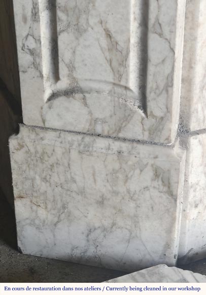 Louis XV style fireplace, Pompadour model, in gray Medici breccia Louis XV style fireplace, Pompadour model, in gray Medici breccia-4