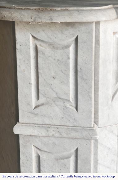 Louis XV style fireplace, Pompadour model, in light blue turquoise marble Louis XV style fireplace, Pompadour model, in light blue turquoise marble-3