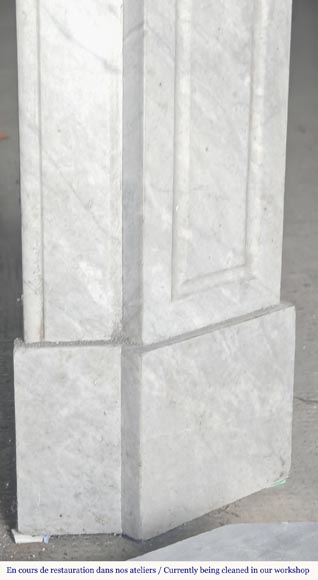 Louis XV style fireplace, Pompadour model, in light blue turquoise marble Louis XV style fireplace, Pompadour model, in light blue turquoise marble-6