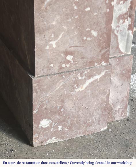 Napoleon III style fireplace with modillion in Rouge du Nord marble Napoleon III style fireplace with modillion in Rouge du Nord marble-4