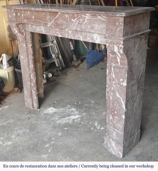 Napoleon III style fireplace with modillion in Rouge du Nord marble Napoleon III style fireplace with modillion in Rouge du Nord marble-5