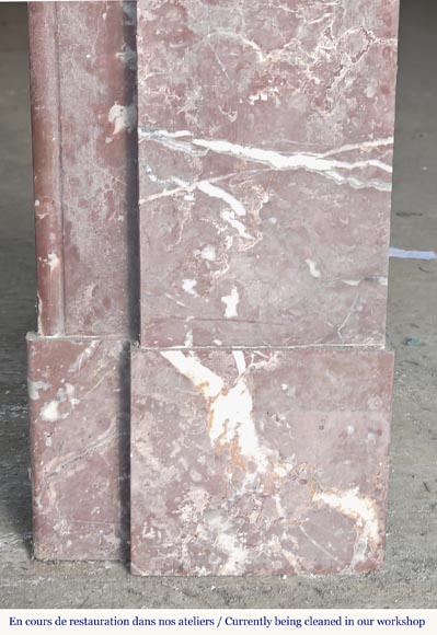 Napoleon III style fireplace with modillion in Rouge du Nord marble Napoleon III style fireplace with modillion in Rouge du Nord marble-7