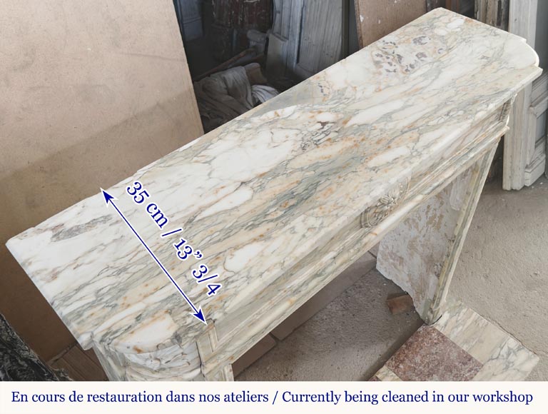 Louis XVI style fireplace with rounded corner, in Médous breccia Louis XVI style fireplace with rounded corner, in Médous breccia-10