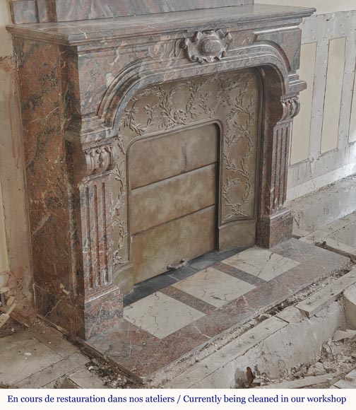  Regency style fireplace in Rouge Royal marble-1