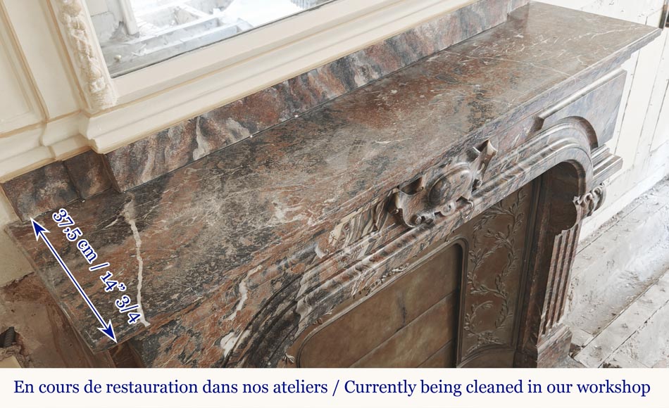  Regency style fireplace in Rouge Royal marble-7