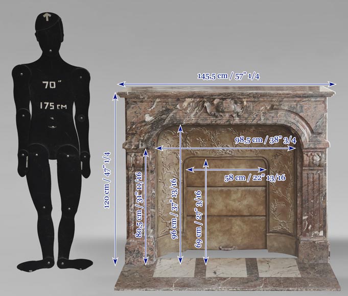  Regency style fireplace in Rouge Royal marble-8