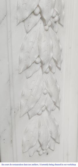 Napoleon III style fireplace in half-statuary marble decorated with a garland-7