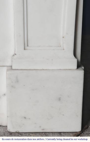 Napoleon III style fireplace in half-statuary marble decorated with a garland-13