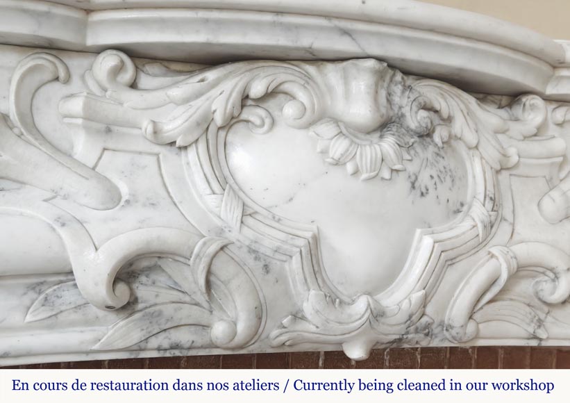 Regency style fireplace in half-statuary marble Regency style fireplace in half-statuary marble-2