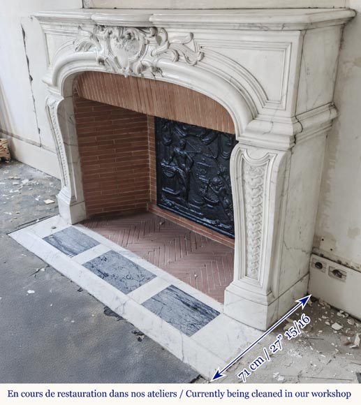 Regency style fireplace in half-statuary marble Regency style fireplace in half-statuary marble-8