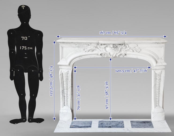Regency style fireplace in half-statuary marble Regency style fireplace in half-statuary marble-13