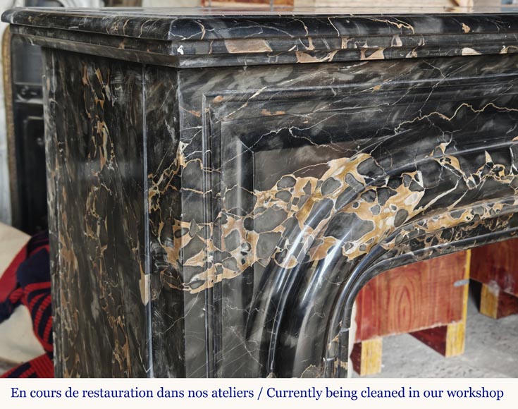 Louis XIV style fireplace with Portor marble boudin Louis XIV style fireplace with Portor marble boudin-3