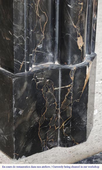 Louis XIV style fireplace with Portor marble boudin Louis XIV style fireplace with Portor marble boudin-4