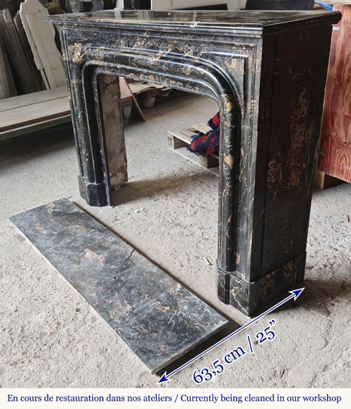 Louis XIV style fireplace with Portor marble boudin Louis XIV style fireplace with Portor marble boudin-5
