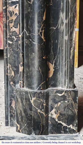 Louis XIV style fireplace with Portor marble boudin Louis XIV style fireplace with Portor marble boudin-7