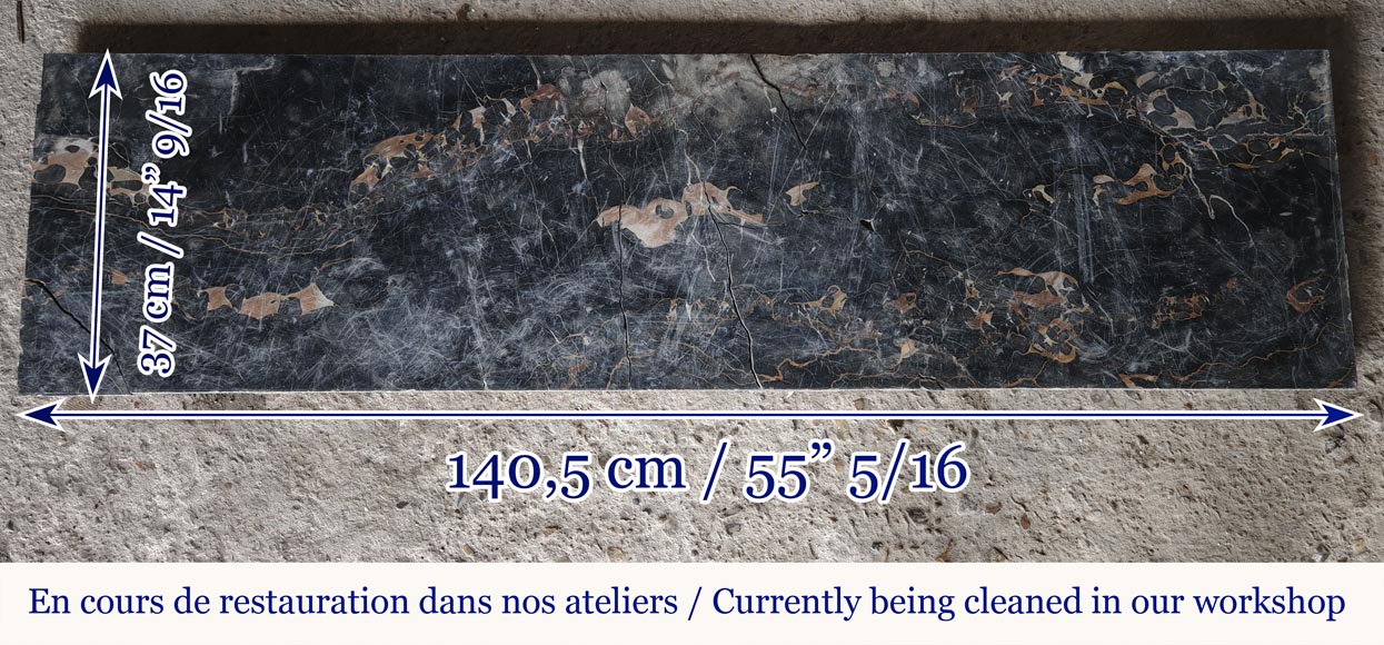 Louis XIV style fireplace with Portor marble boudin Louis XIV style fireplace with Portor marble boudin-8