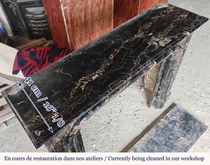 Louis XIV style fireplace with Portor marble boudin Louis XIV style fireplace with Portor marble boudin-9
