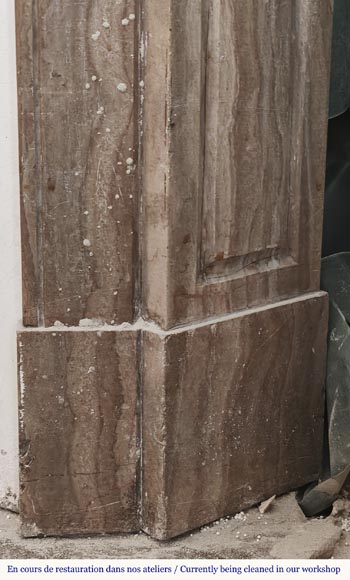 Louis XV style fireplace, Pompadour model, in Lunel marble Louis XV style fireplace, Pompadour model, in Lunel marble-6