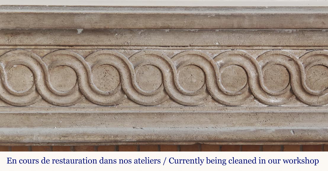  Louis XVI period stone fireplace-1