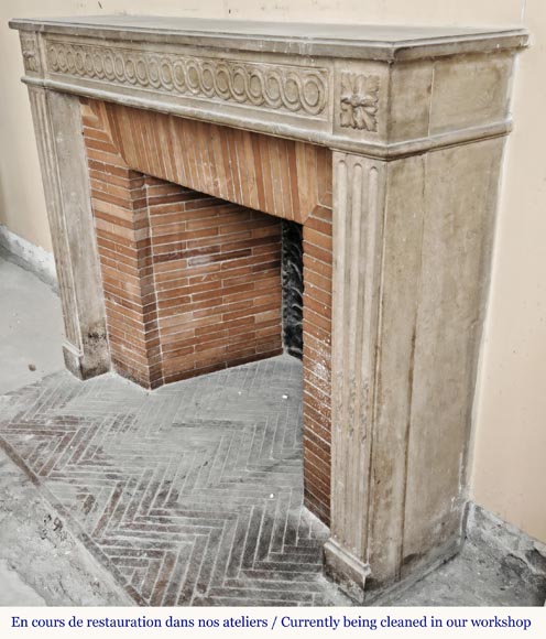  Louis XVI period stone fireplace-6