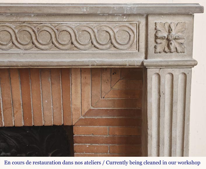 Louis XVI period stone fireplace-7