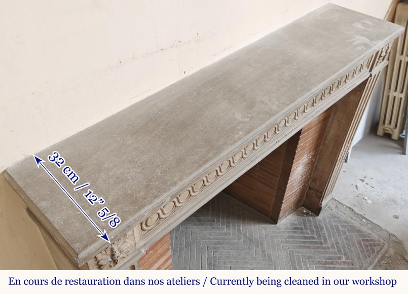  Louis XVI period stone fireplace-10