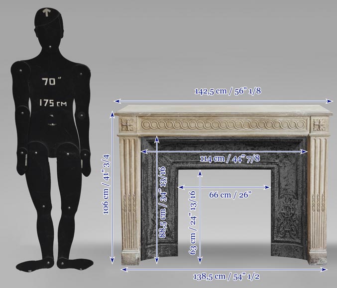  Louis XVI period stone fireplace-11