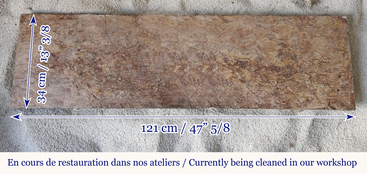 Louis XV style fireplace, Pompadour model, in Spanish Brocatelle marble Louis XV style fireplace, Pompadour model, in Spanish Brocatelle marble-9