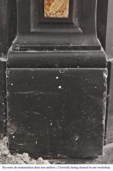 Napoleon III style fireplace in fine black marble and onyx Napoleon III style fireplace in fine black marble and onyx-5