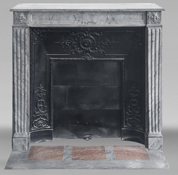 Louis XVI style fireplace in blue turquoise marble Louis XVI style fireplace in blue turquoise marble-0