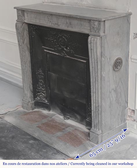 Louis XVI style fireplace in blue turquoise marble Louis XVI style fireplace in blue turquoise marble-5