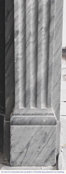 Louis XVI style fireplace in blue turquoise marble Louis XVI style fireplace in blue turquoise marble-7